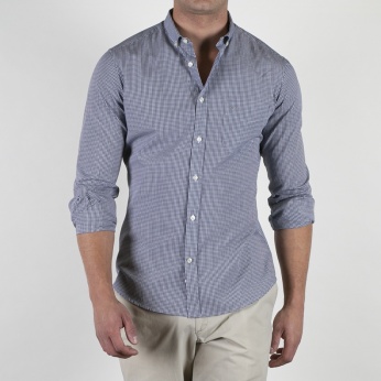Camisa Macario Microcuadros Marino