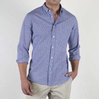 Camisa Macario microcuadros azules