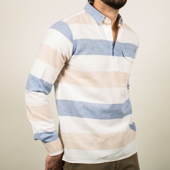 Camisa Hilario rayas azul rosa