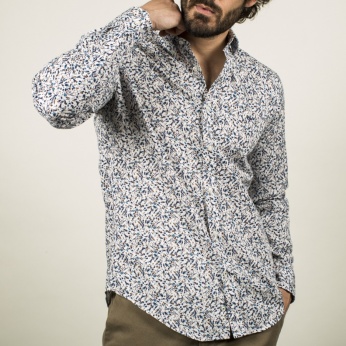 Camisa Isidro pinceladas azul