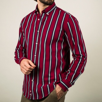 Camisa Isidro roja rayas