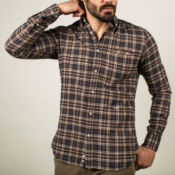 Camisa Saturnino cuadros marrón